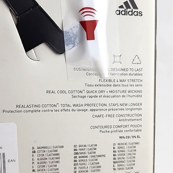 NWT Adidas Men's 3 Pack Trunk Active Flex Cotton Red Black Size Small - Picture 5 of 8